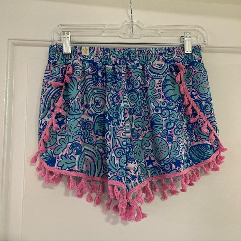 Simply Southern Shell Blue & Pink Shorts - Size S/M